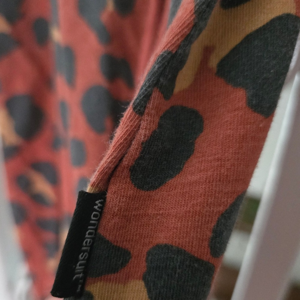 Bonds Wondersuit Romper Size 0 6-12 Months Leopard Print Red Brown Baby Overalls - Picture 4 of 6